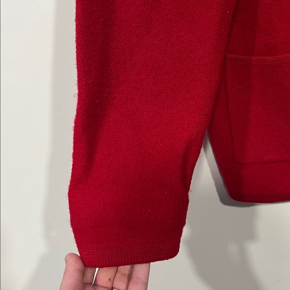 Cherokee Vintage Button Up Hooded Wool Sweater in Red Size XL - Picture 7 of 11